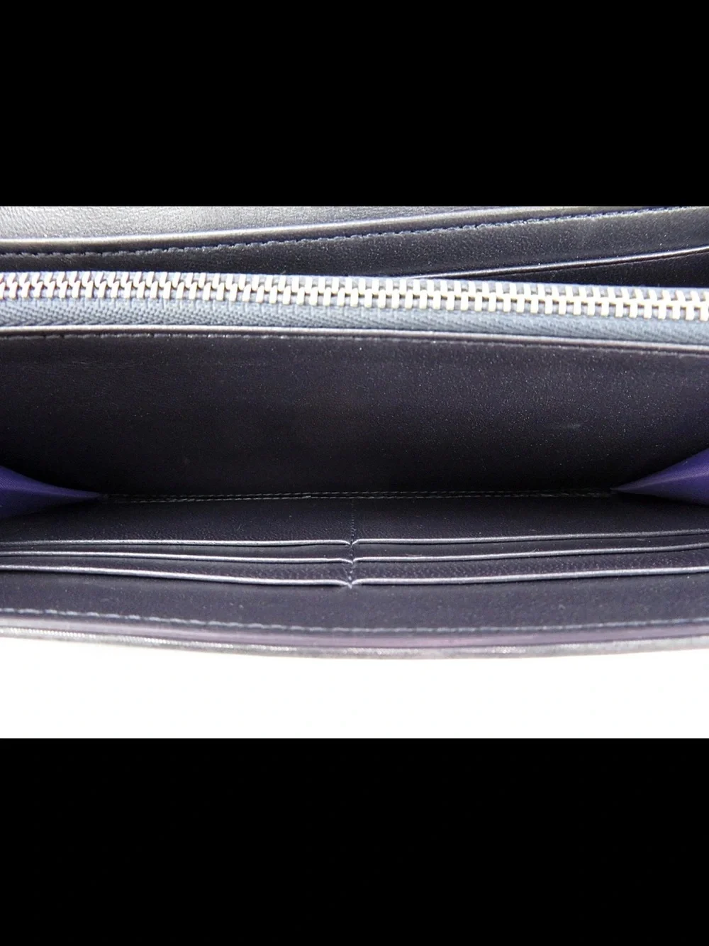 Dior Metallic Plum Quilted Chain Wallet